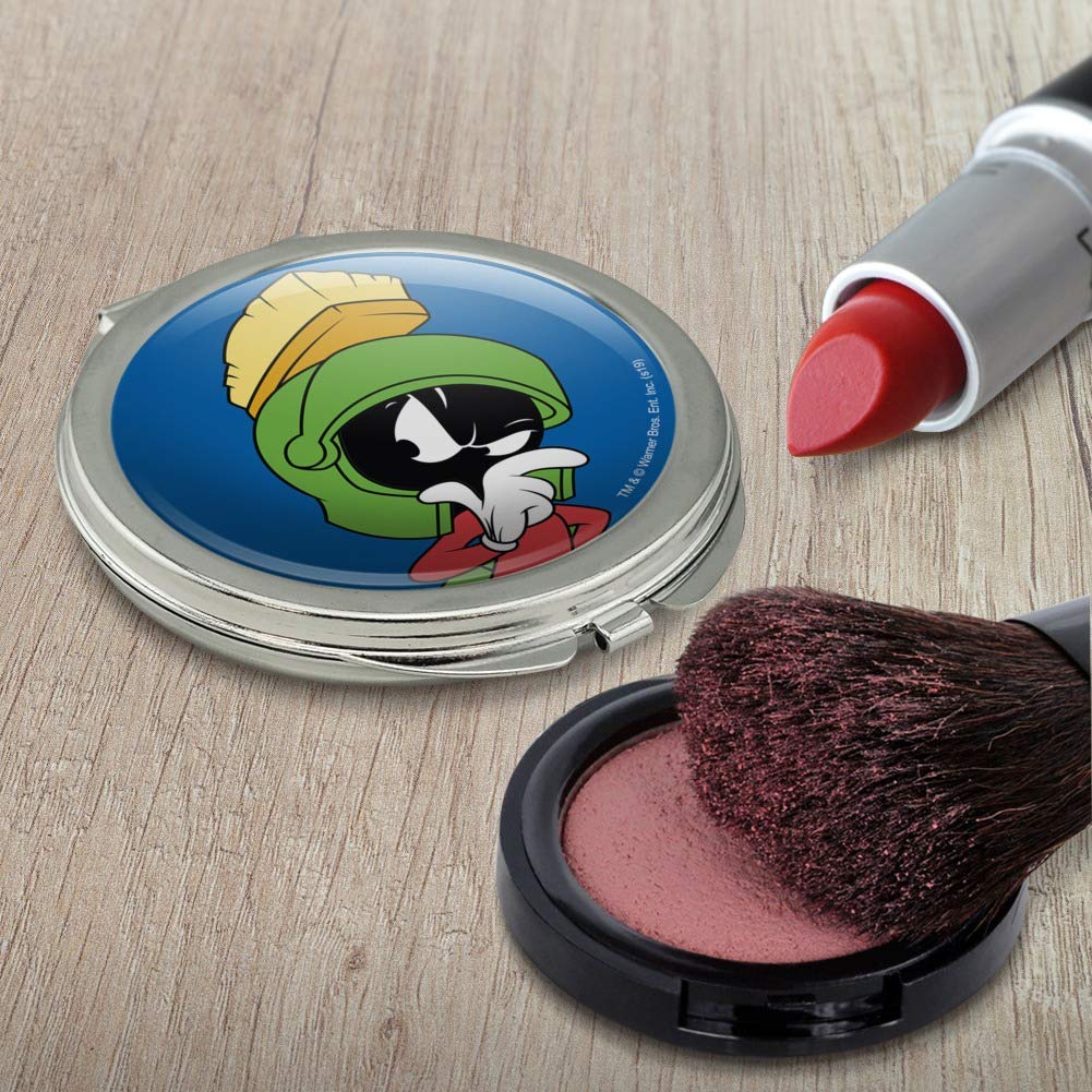 GRAPHICS & MORE Looney Tunes Marvin The Martian Compact Travel Purse Handbag Makeup Mirror