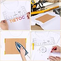 Vista 12 de 12 piezas de guía de regla de camisetas para alineación de vinilo, accesorios de medición de camisetas, herramientas para prensa de calor Cricut