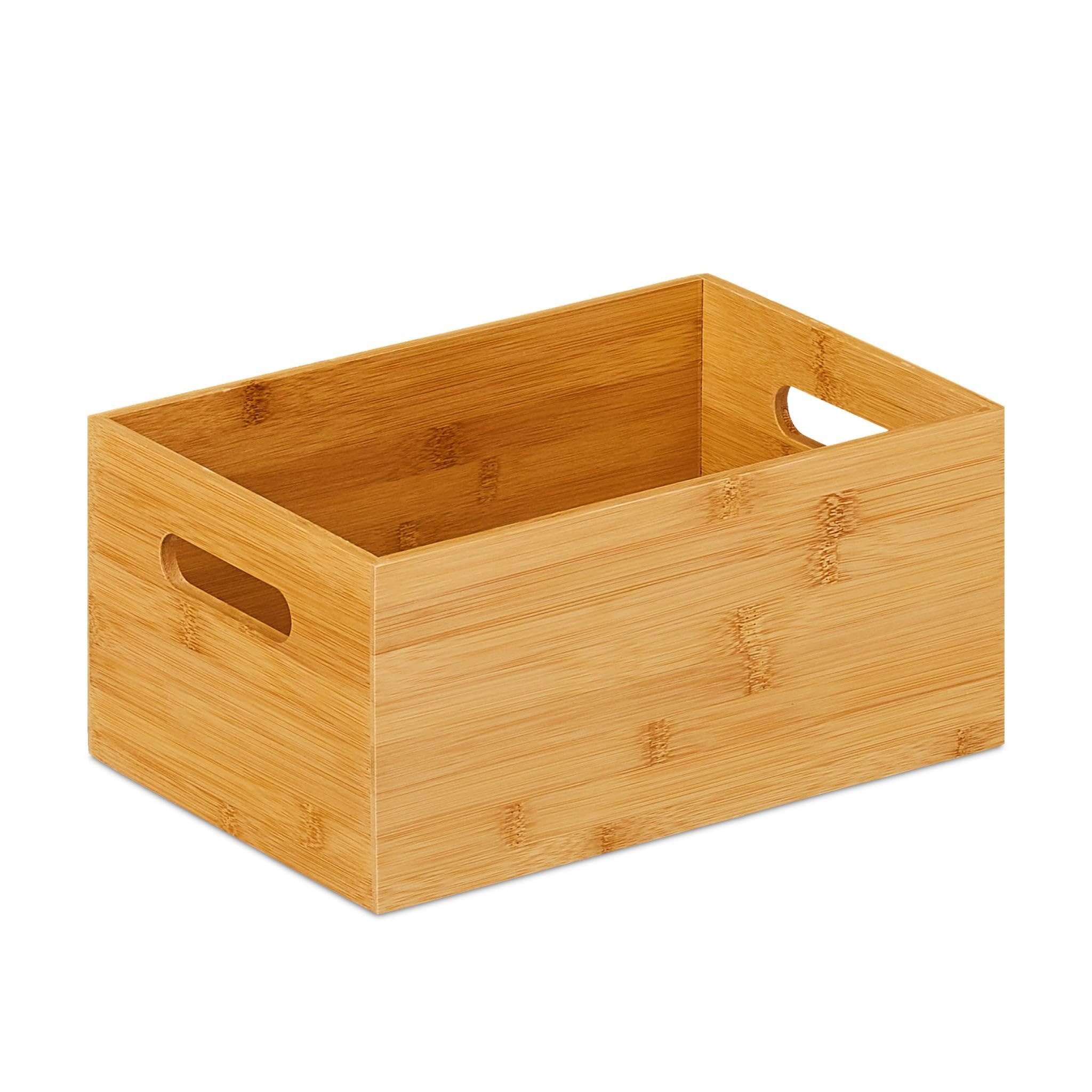 Helloshop26 Scatola portaoggetti multifunzionale soggiorno cucina bagno 14 x 40 x 30 cm in bambù naturale 13_0009737