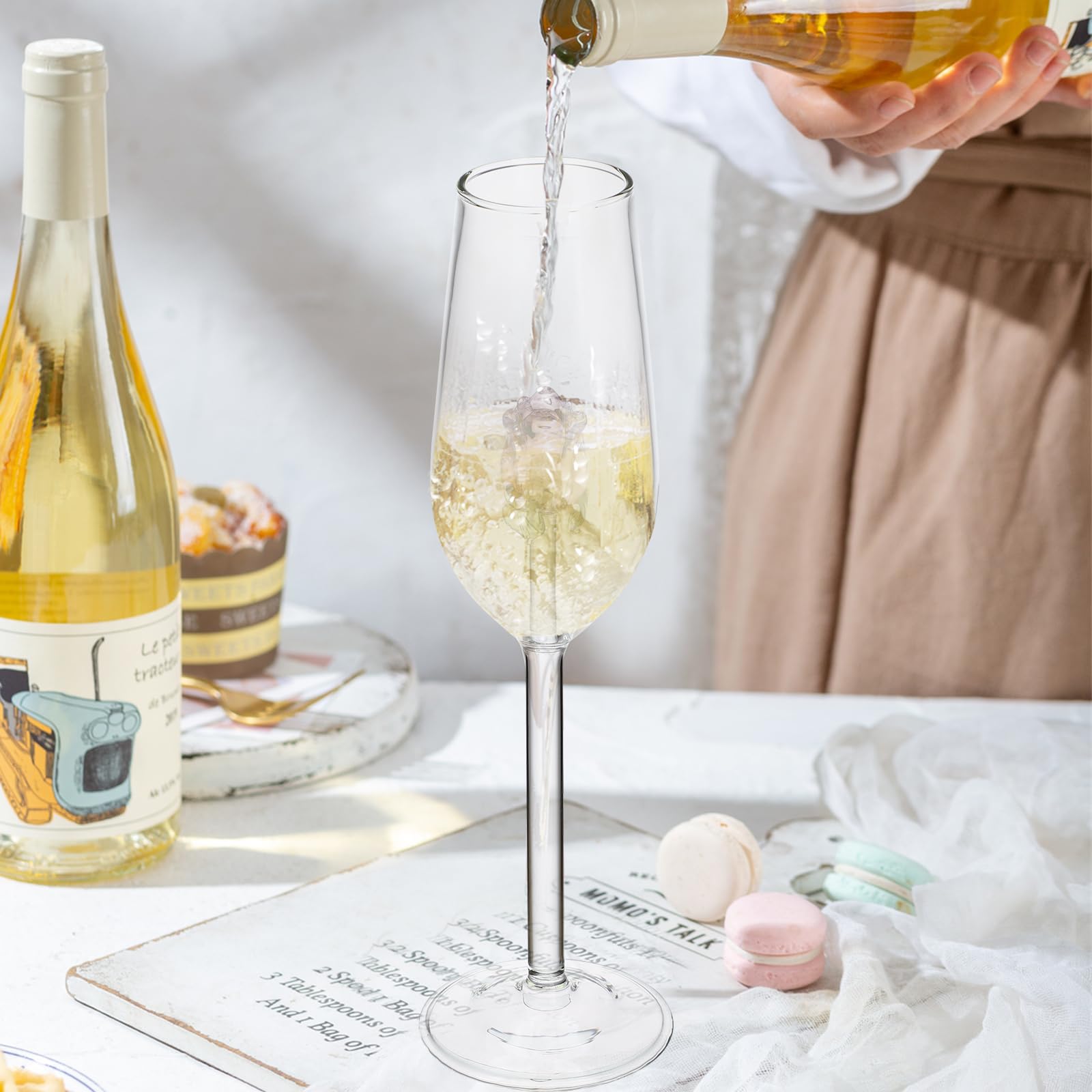 UPKOCH 1 copa de champán rosa para boda, copas transparentes, copas de agua, copas de champán, taza de whisky, copas de champán, taza de champán, de champán, práctica copa de champán, rosa
