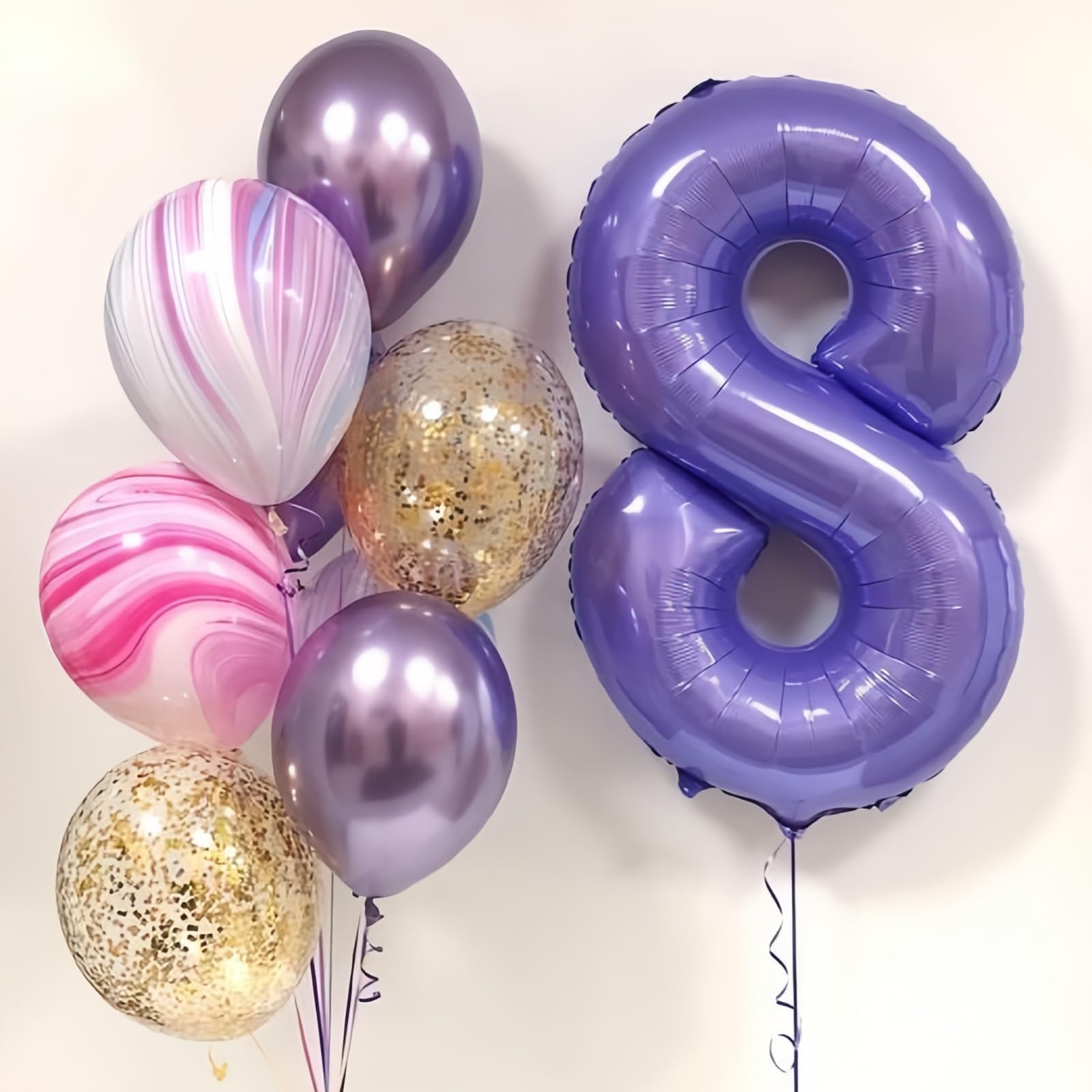 5. Geburtstag Zahlen Ballon für Mädchen, Große Folienballon 0–9 Zahlenluftballons Geburtstagsdeko, 40'' Lila Zahl 5 Luftballon für Kinder Geburtstag Party Frau Jubiläum Party Deko, Fliegt mit Helium