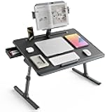 Laptop Desk for Bed [Premium XXL Extra Large] with Upgraded Height Angle Adjustable Book Stand,Multi-Purpose Lapdesk Bed Tray Desk for Working Writing Reading Drawing (Black)