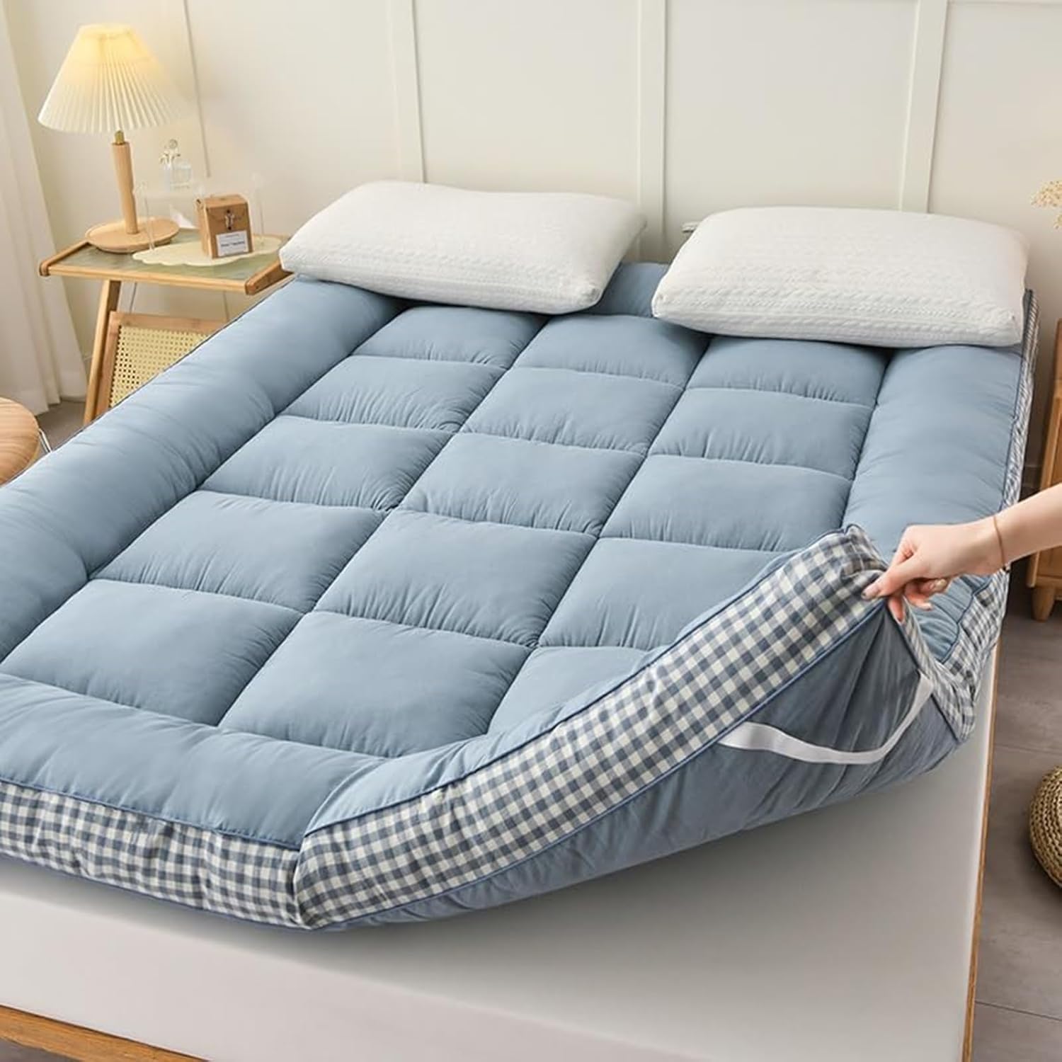 Matelas Pliable Futon Double Matelas Pliable 1 Place 2 Personnes Matelas Futon 1 Place 2 Places Futon 2 Places Convertible pour Les Chambres d'amis(E,1.5mx2m)