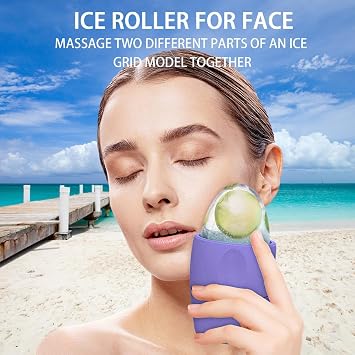 Face Ice Rollers | Leak-Proof Cryotherapy Facial Brush - Ice Globes Face Ice Rollers Skin Care, Facial Skin Neck Massage, Ice Rollers for Face & Eye Puffiness