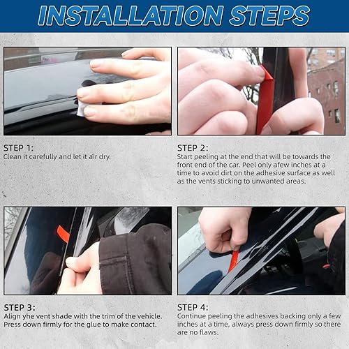 Miniatura 5 de LQQDP 4 piezas delantera+trasera JDM humo sollluvia guardia exterior de montaje exterior viseras de ventana compatibles con 97-01 CR-V CRV