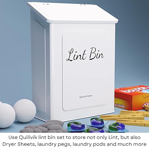 Miniatura 4 de Contenedor magnético de metal para pelusa con tapa para decoración de cuarto de servicio con pequeño contenedor de pelusas, caja de metal,