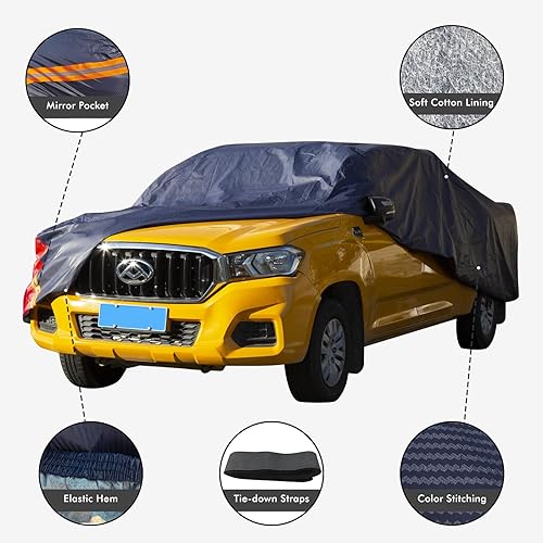 Miniatura 38 de Funda impermeable para automóvil para todo tipo de clima, 6 capas para exteriores, cubierta exterior completa, lluvia, sol, UV, nieve