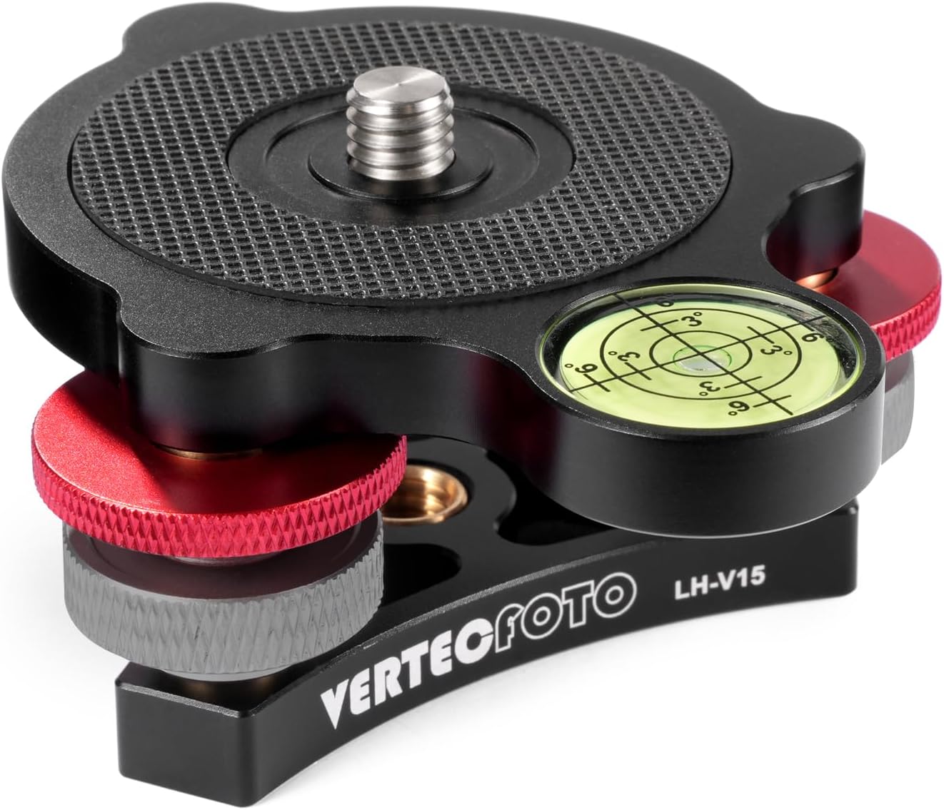 【Upgraded】 Tripod Leveling Base : Bigger Bubble Level w/Crosshair, Fine Leveling Faster; Enlarged Lock knobs, Lock Easier, Perfect for a Smart Telescope or Panos; Max Load 33 Ib