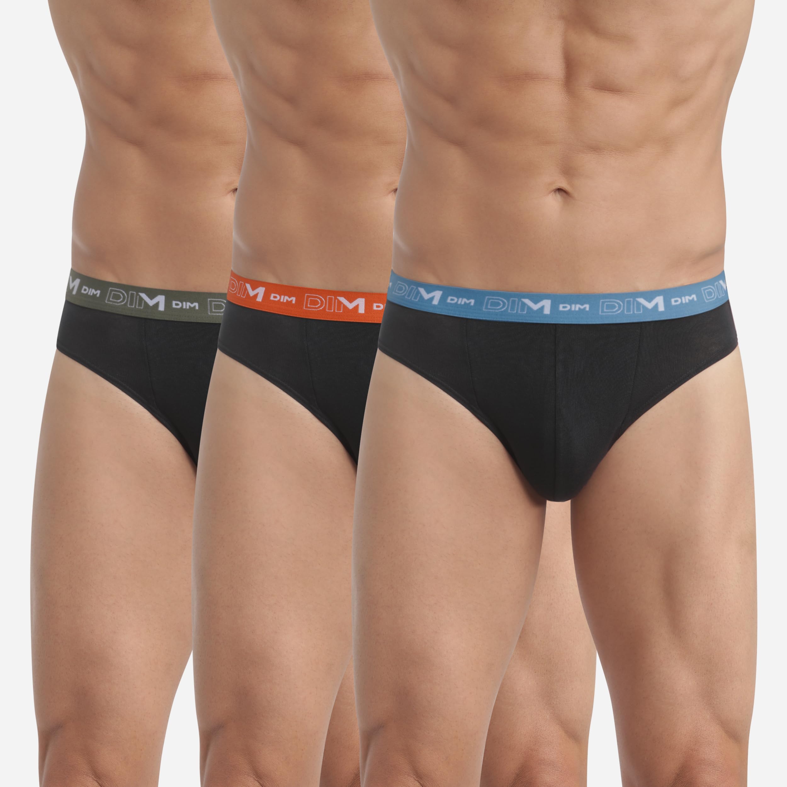 DIM Slip Homme Lot de 3 | Coton Stretch Confort | Maintien Optimal | sans Étiquette