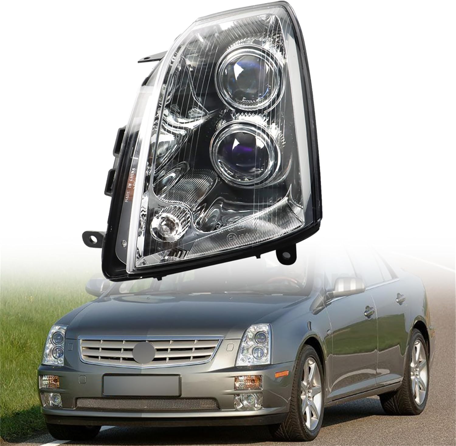 WFLNHB Headlight Assembly Replacement for STS 2005-2011 Halogen Headlight (w/o HID) Set Driver Side GM2502278
