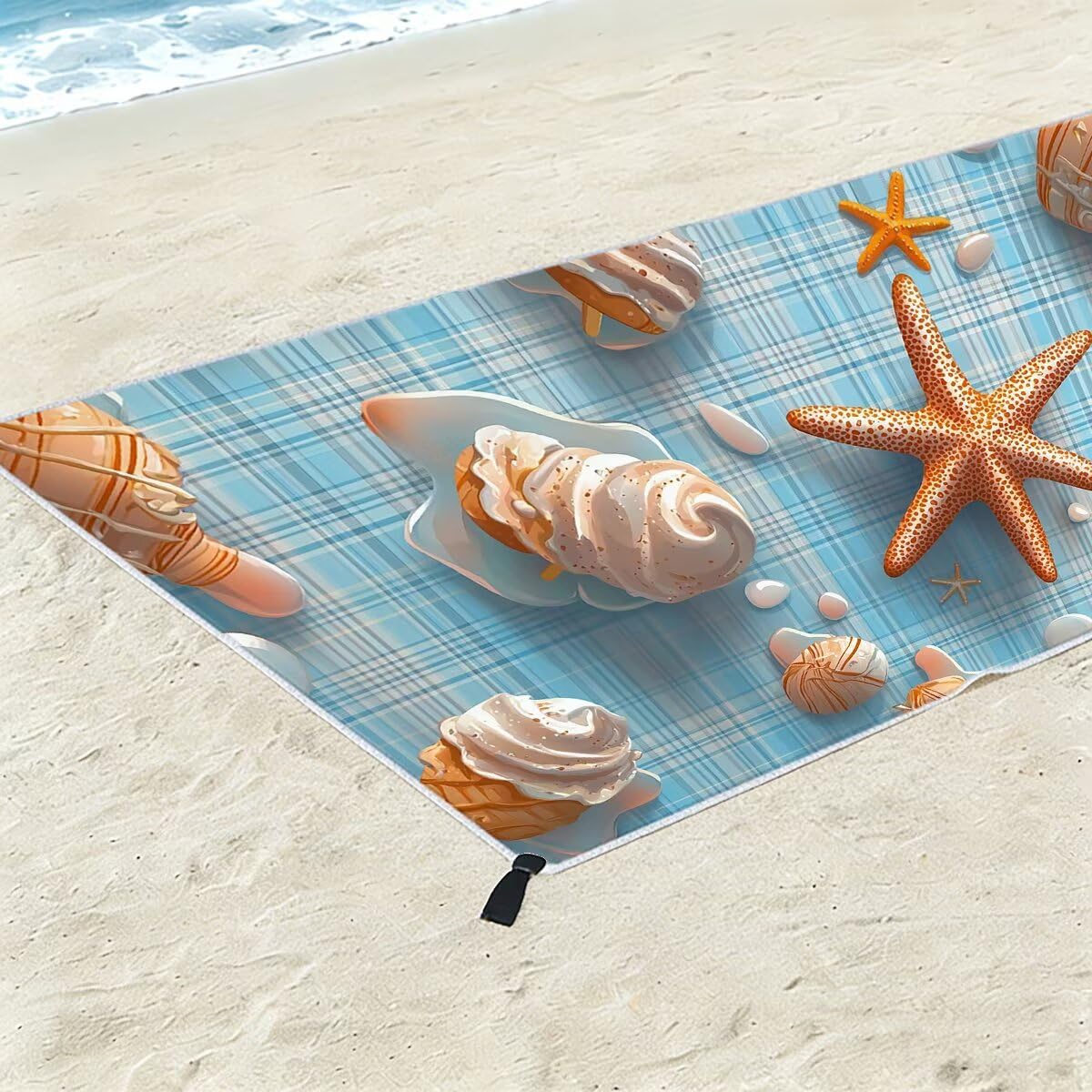 Telo Mare Microfibra, Telo Mare Grande 100x200cm 2 Pezzi, Asciugamano Palestra Donna Asciugatura Rapida, Antisabbia Asciugamano Microfibra, Leggero Asciugamani Palestra, Regalo (Stella marina) -4234