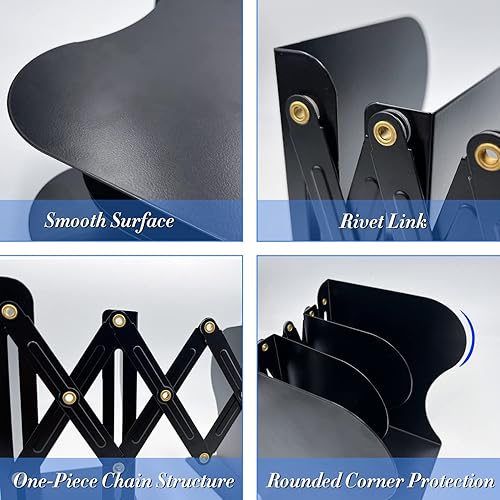 Miniatura 6 de Sujetalibros ajustables antideslizantes decorativos, sujetalibros de metal para libros pesados, organizador de estantería para libros y revistas