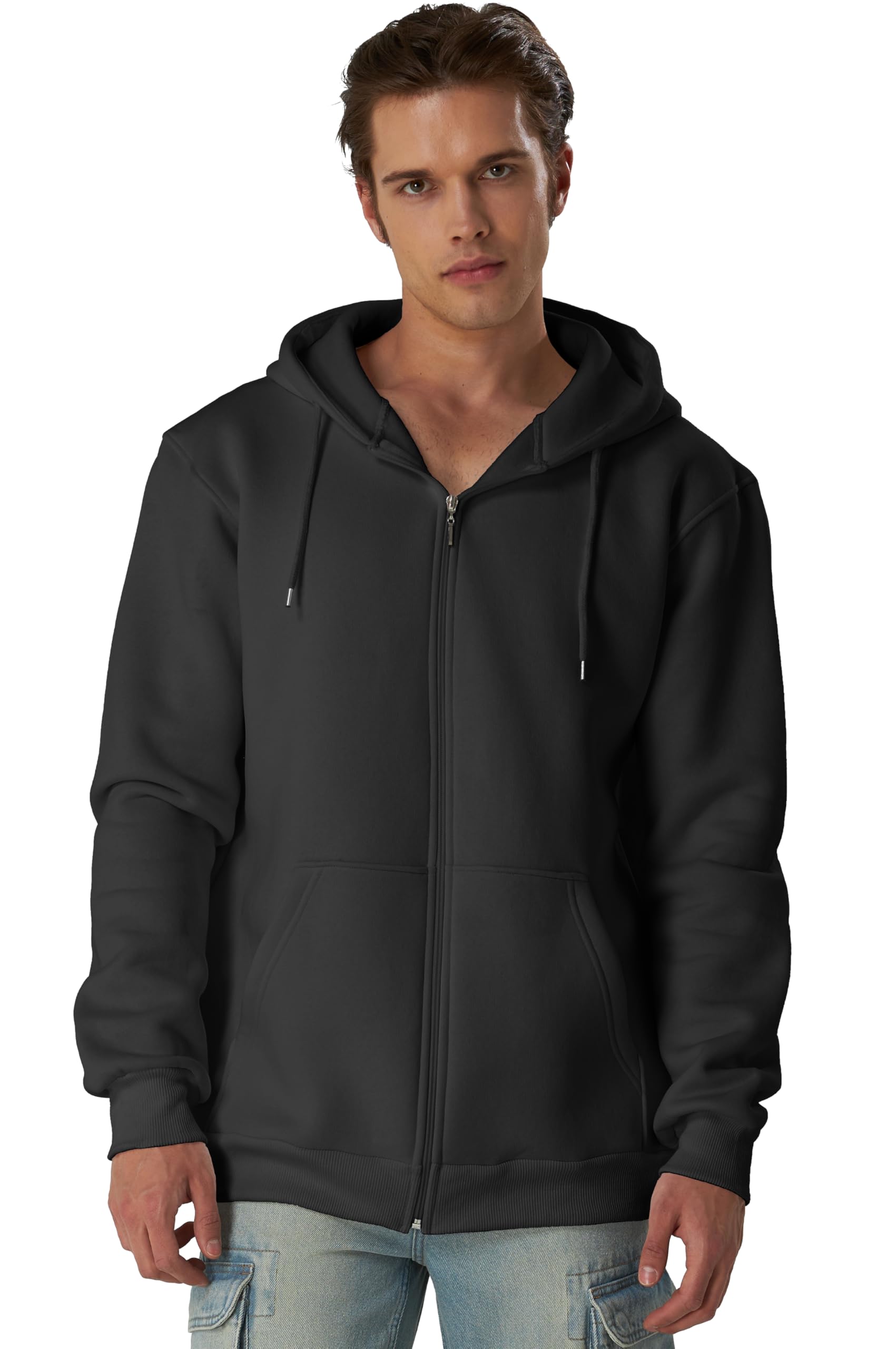 Smith & Solo Herren Kapuzenpullover – Kapuzenjacke reißverschluss, Sweatshirt Pullover Langarm – Slim – Fit – Training – Hoodie – Pulli – Hochwertige Baumwollmischung Männer