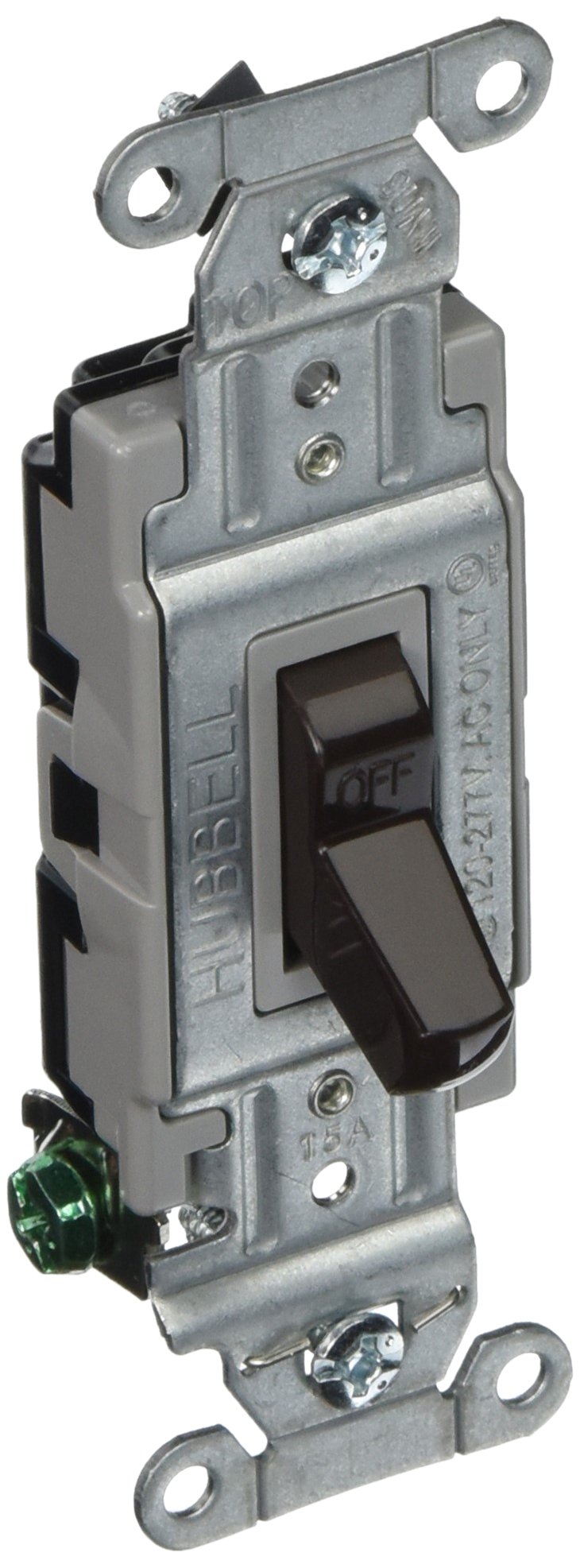 New Hubbell Bryant Brown COMMERCIAL Toggle Wall Light Switch 15A 120/277V CS115