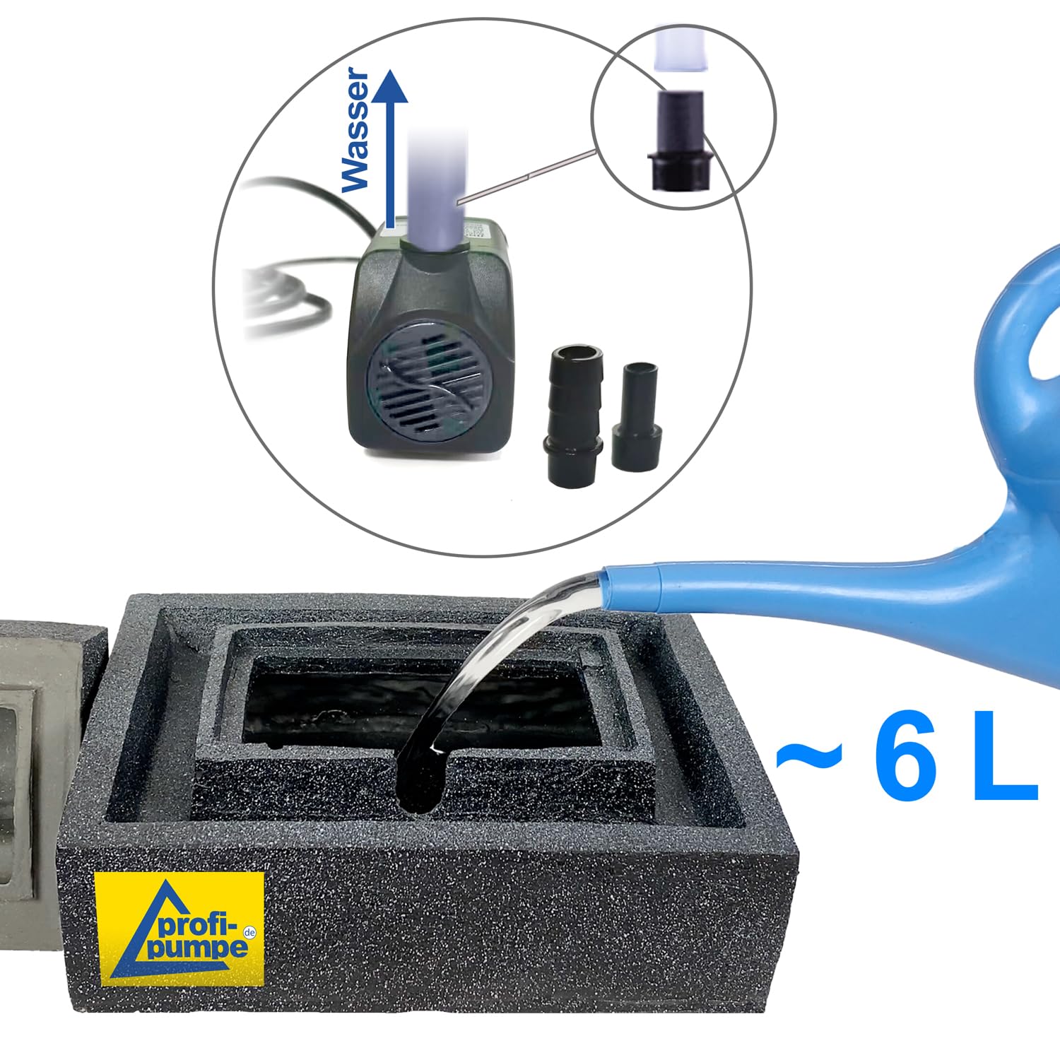 Gartenbrunnen für Außen 230V Zierbrunnen Zimmerbrunnen Wasserfall mit LED-Beleuchtung Wasserspiel für Garten, Gartenteich, Terrasse, Balkon