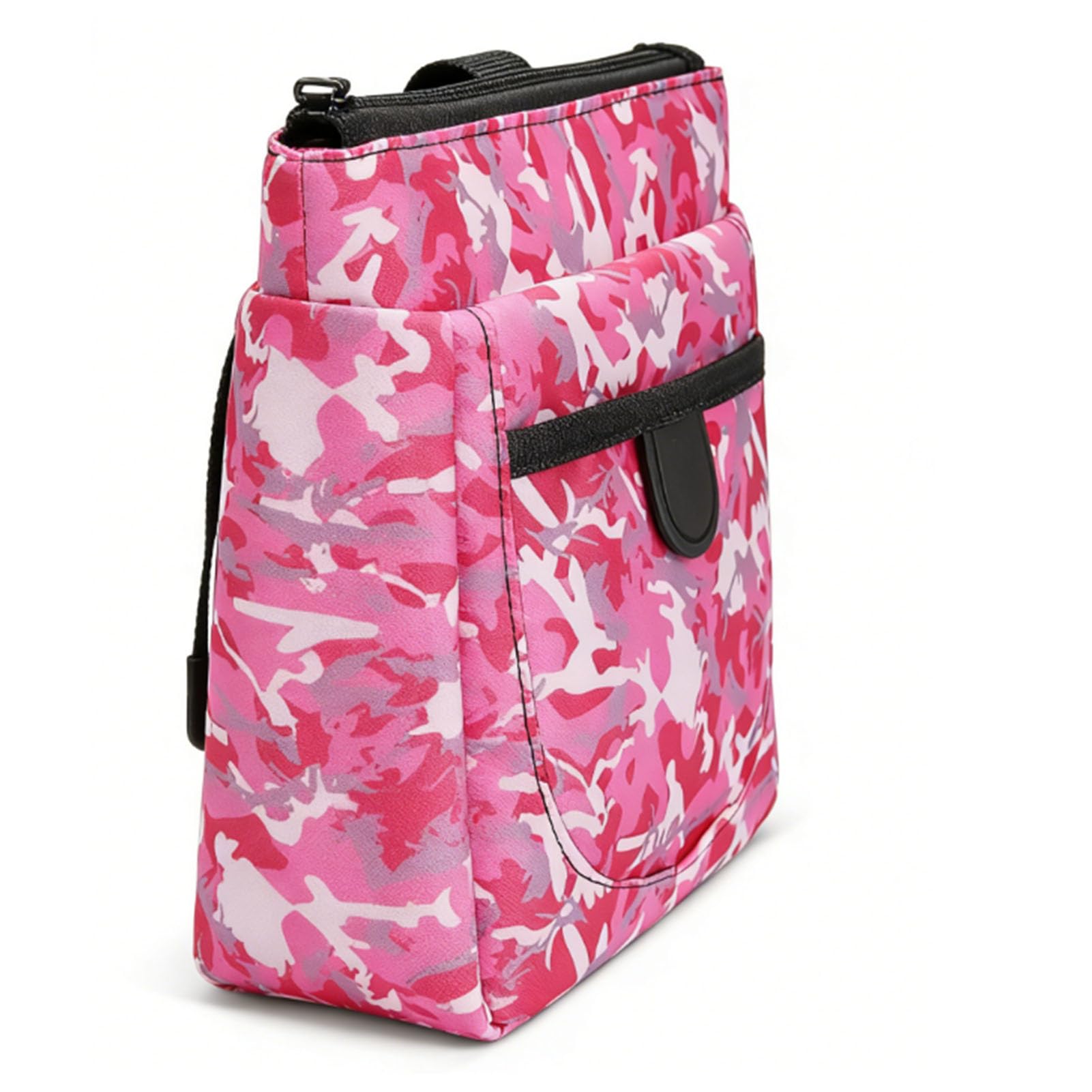 BAOFUYA Tee Pouch Bag Polyester Waist Bag Tee Storage Accessory Pack 7x7x2.3in Compact Organizer with Golf Belt Stand Use for Men Women (Pink)