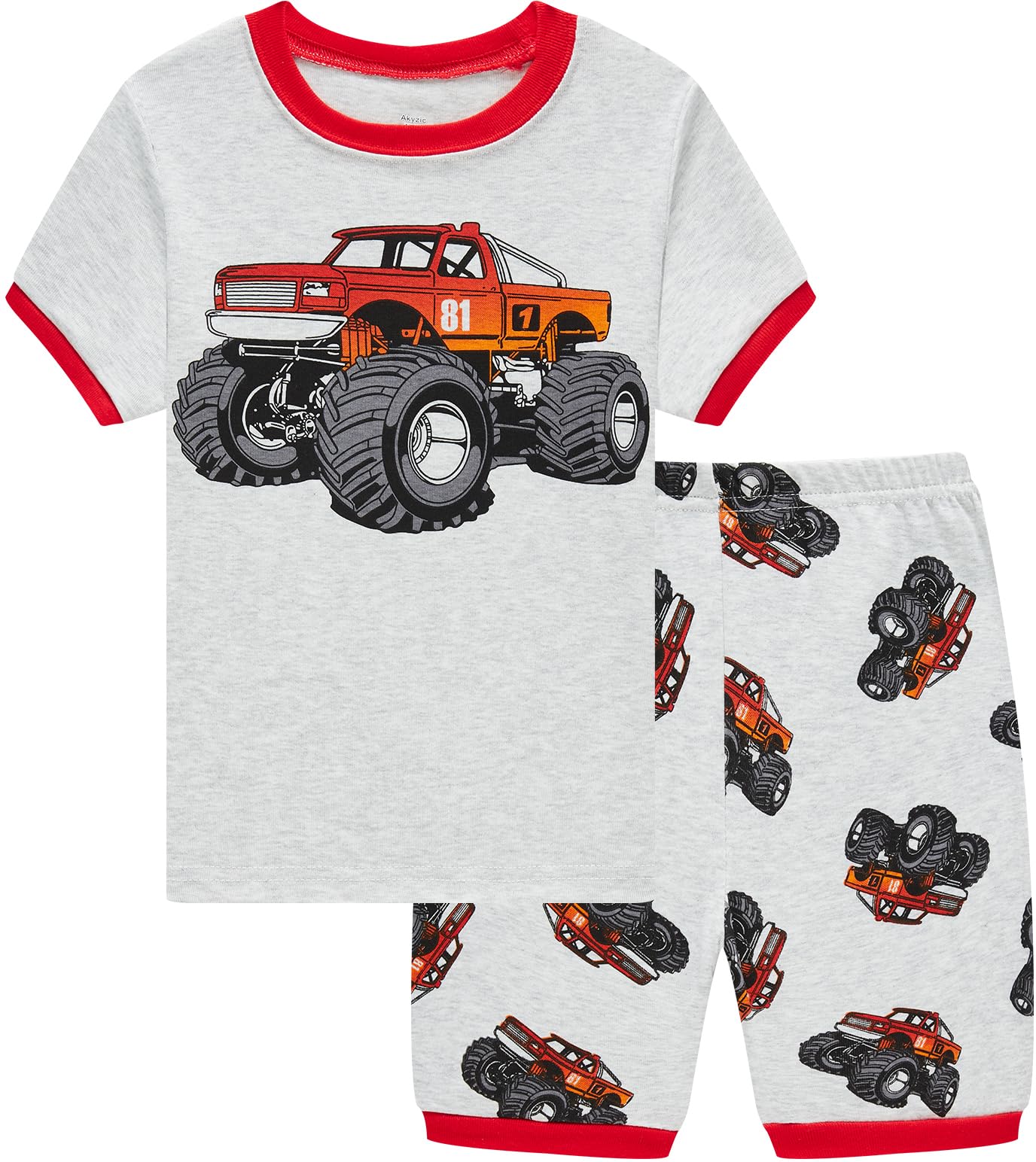 Akyzic Little Boy Short Pajamas Sets for Toddler Sleepwear Summer 2 Piece kids Pjs 2-7T