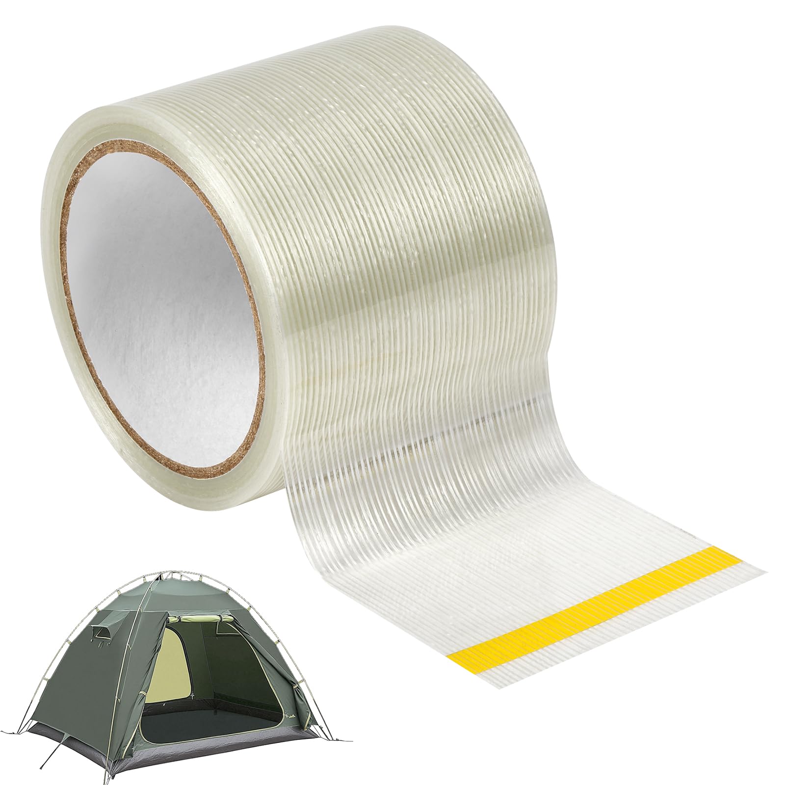 AOOWU Tent Repair Tape, 8cm x 15m Heavy Duty Tape Patch, Fiber Fabric Repair Tape, Outdoor Waterproof Repair Tape, Tent Sail Tape, Tear Repair Patch Kit for Boat Covers, Canvas, Canopy