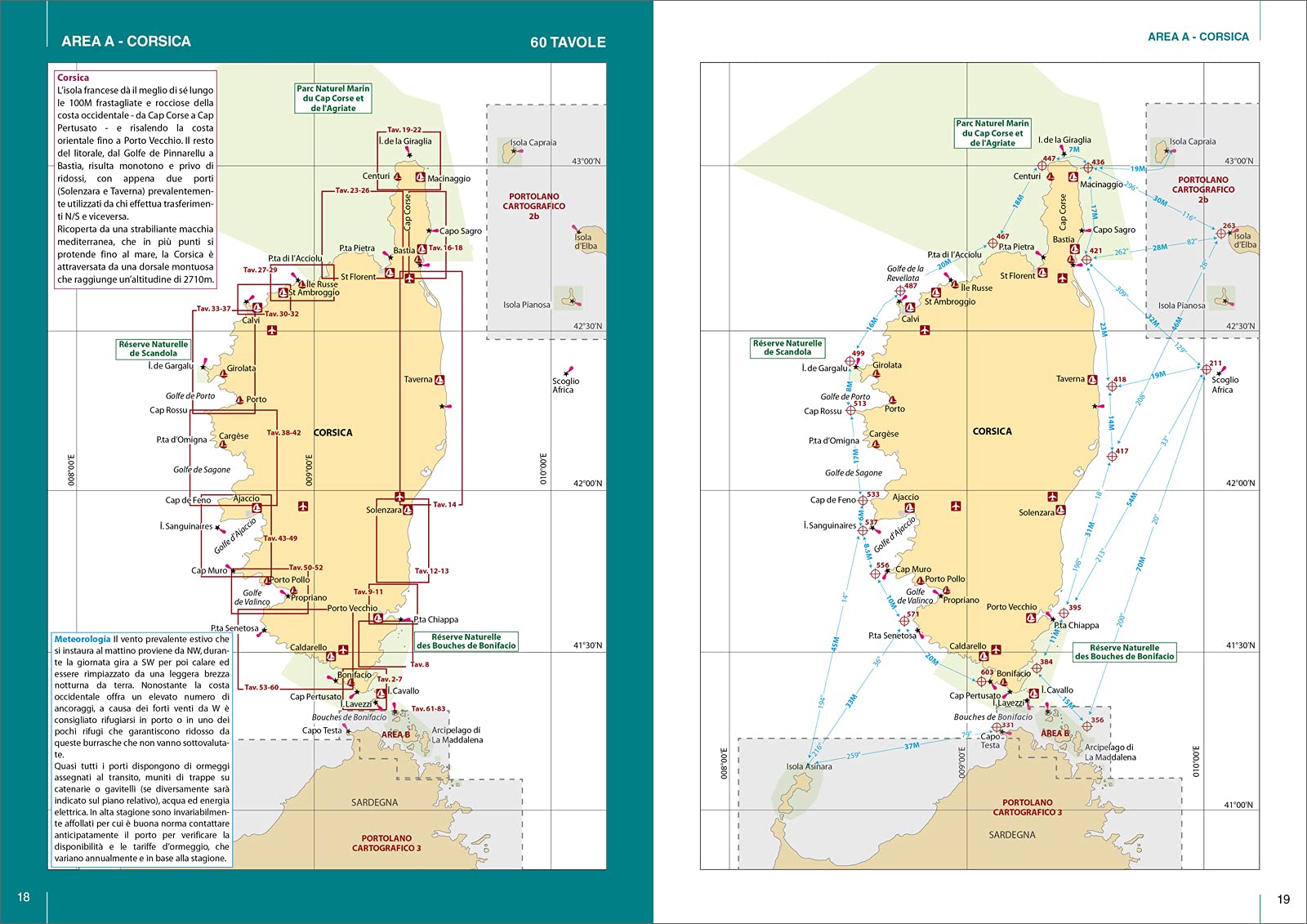 Corsica. Nord Sardegna. Portolano cartografico