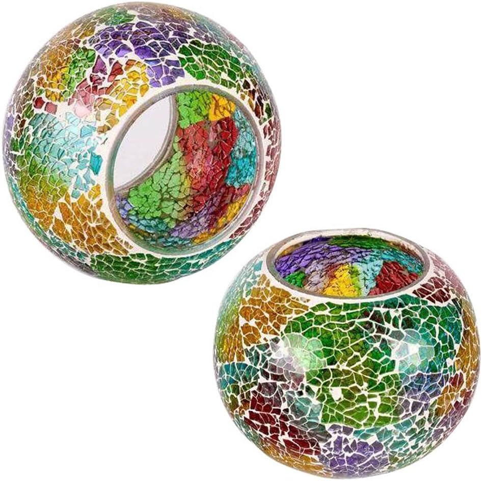 Mosaic Glass Solar Table Light,WONFAST Waterproof Color Changing Mood Night Lights Solar Outdoor Desk Lamp for Bedroom Party Garden Patio Yard Decoration Lighting (Tricolor Plating)
