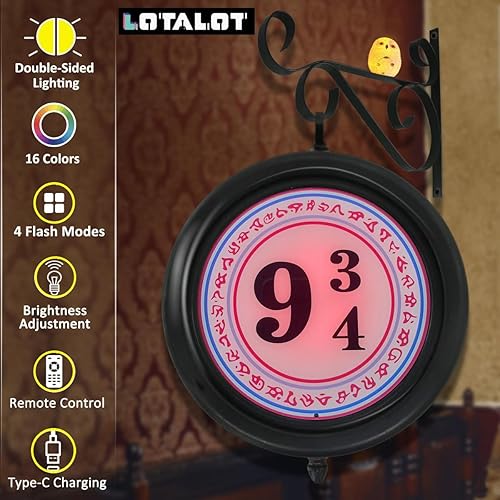 Miniatura 2 de Luz nocturna de plataforma 9-3-4, luz nocturna RGB recargable inalámbrica, lámpara de pared colgante con control remoto, lámpara decorativa de pared