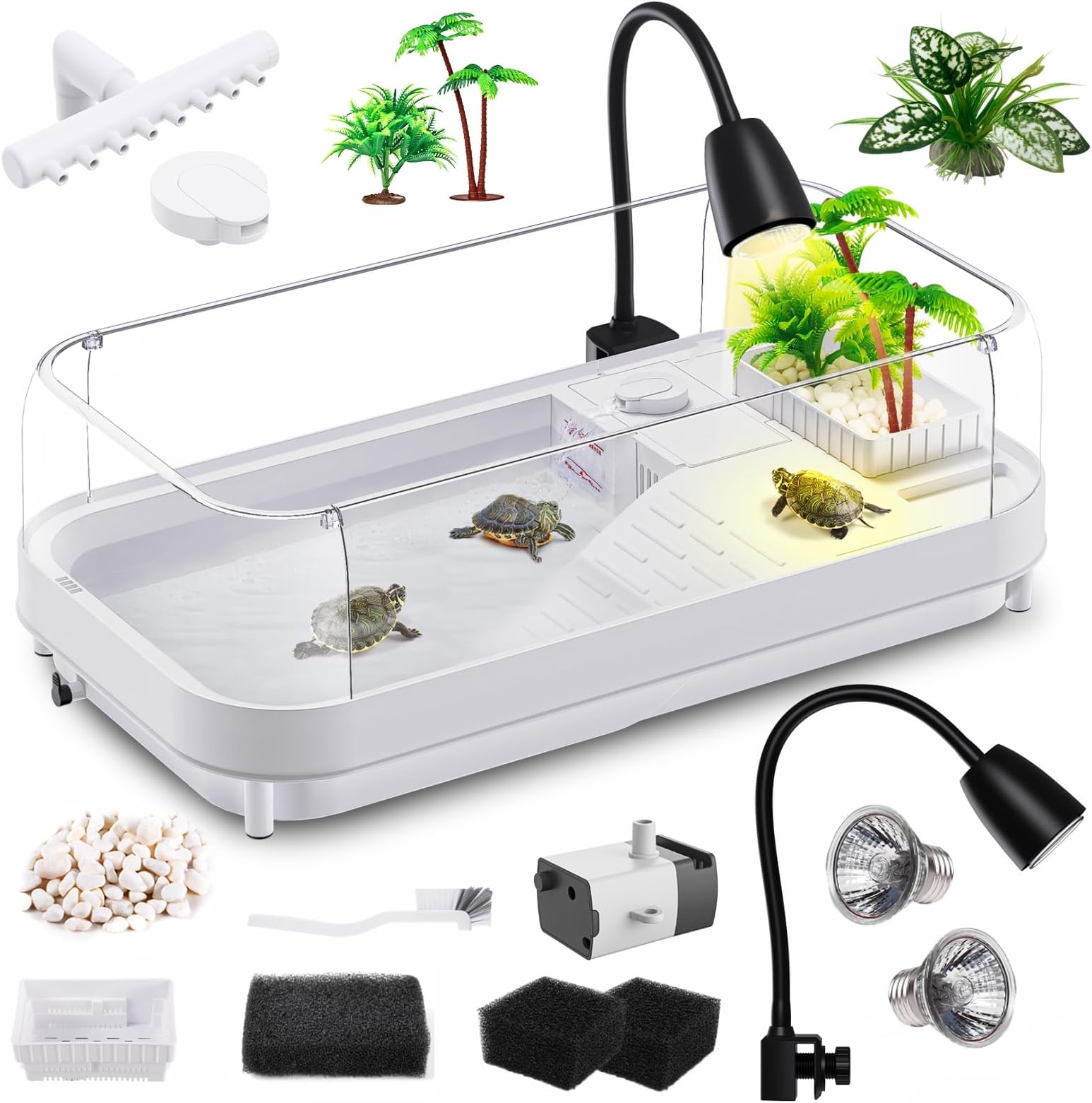 MoonOrange Large Turtle Tank Kit with Black Lamp