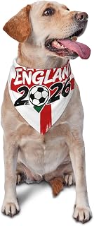 2026 England Flag and Soccer Ball Dog Bandanas Pet Triangle Scarf | Adjustable Cat Neck Scarf, Breathable Pet Bibs For Small Medium Dogs Cats, Comfortable Pet Scarf Accessories