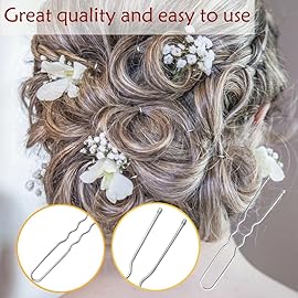 330 Count U Shaped Silver Hair Pins for Buns, YINGFENG 2.4inch Bun Pins Silver Hair Pins for Women with Storage Box for Updos French Twists