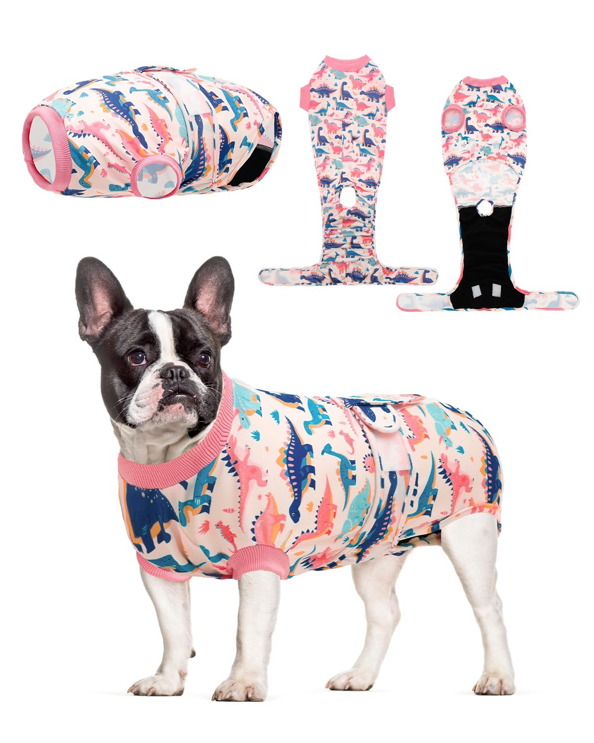 CuteBone Dinosaur Pet Surgery Recovery Suit for Large Dogs Cats, Surgical Onesie for Female Pets, Anti-Licking Wound Suit E-Collar Alternative Post Operative Wear SSF14XL