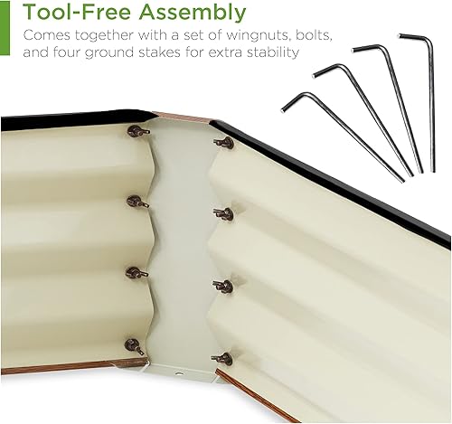 Miniatura 9 de Best Choice Products Jardinera elevada de metal para exteriores, de 6 x 3 x 1 pies, para verduras, flores, hierbas y suculentas, color verde oscuro