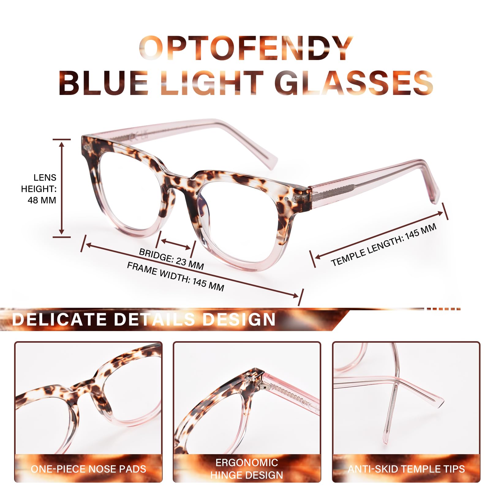 Gafas cuadradas con bloqueo de luz azul de gran tamaño para mujer, antisobreesfuerzo y protección UV