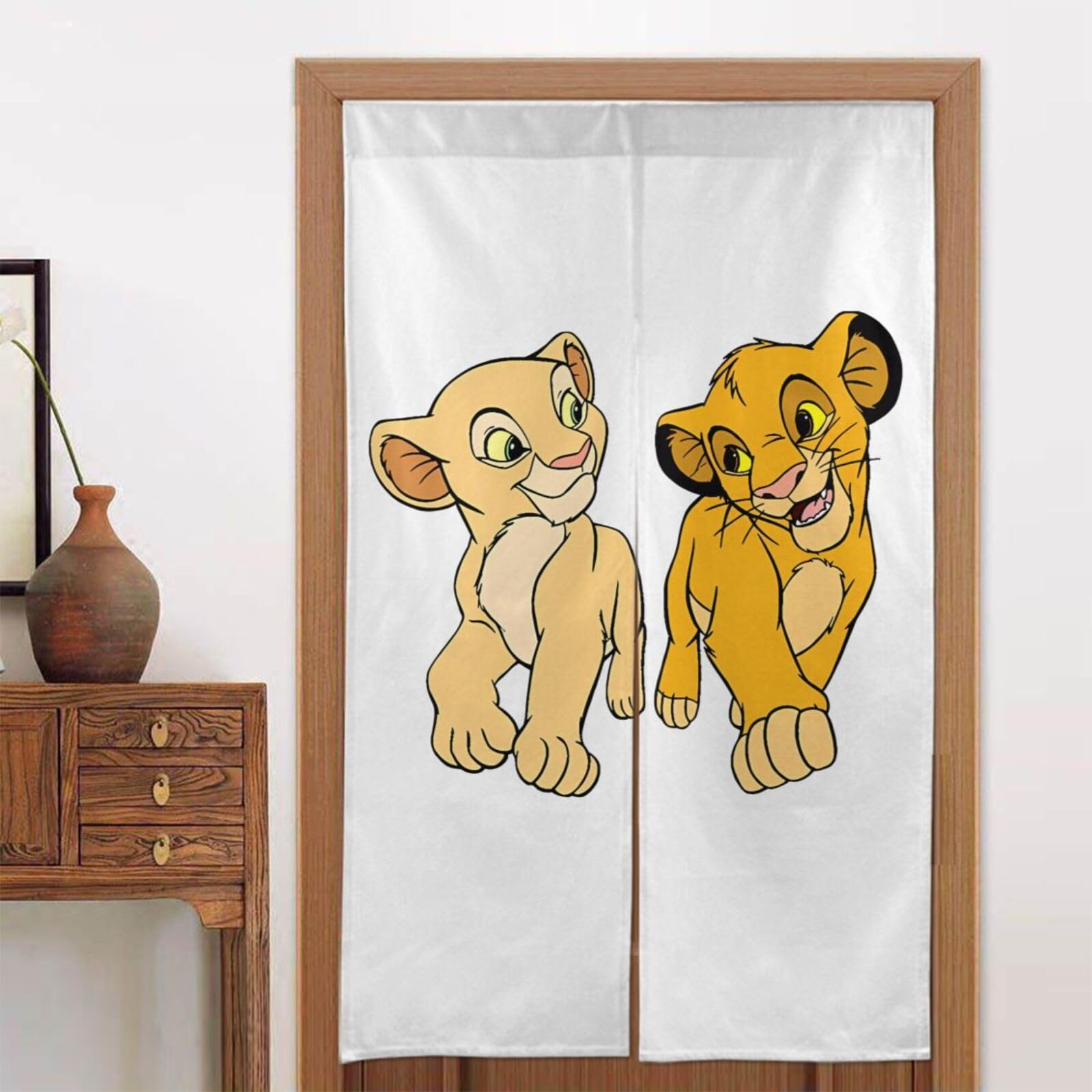 Amazon｜網戸カーテン ライオン・キング のれん ドアカーテン ロング