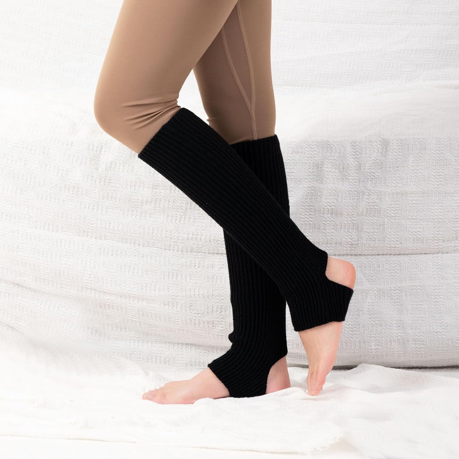 Women Ballet Leg warmers Knitted Stirrup Leg Warmers for women Winter Extra Soft long legwarmers for Yoga Dance - Image 4