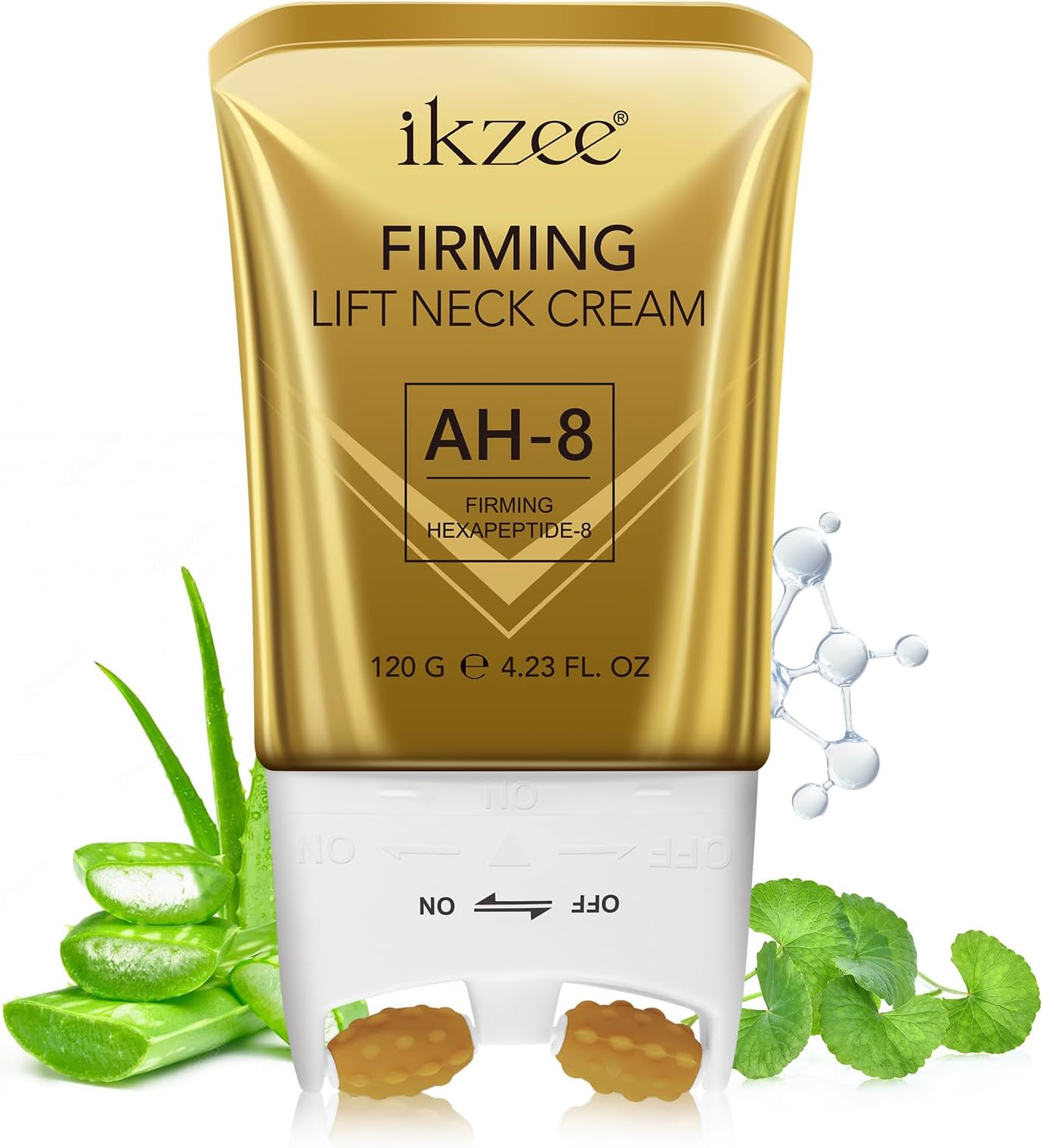 AH-8 Firming Neck Cream, Neck Cream with Double Roller for Tightening Sagging Skin, Reduce Wrinkles Fine Lines, Firming and Tighten Sagging Skin, Moisturizing and Nourishing, 120g