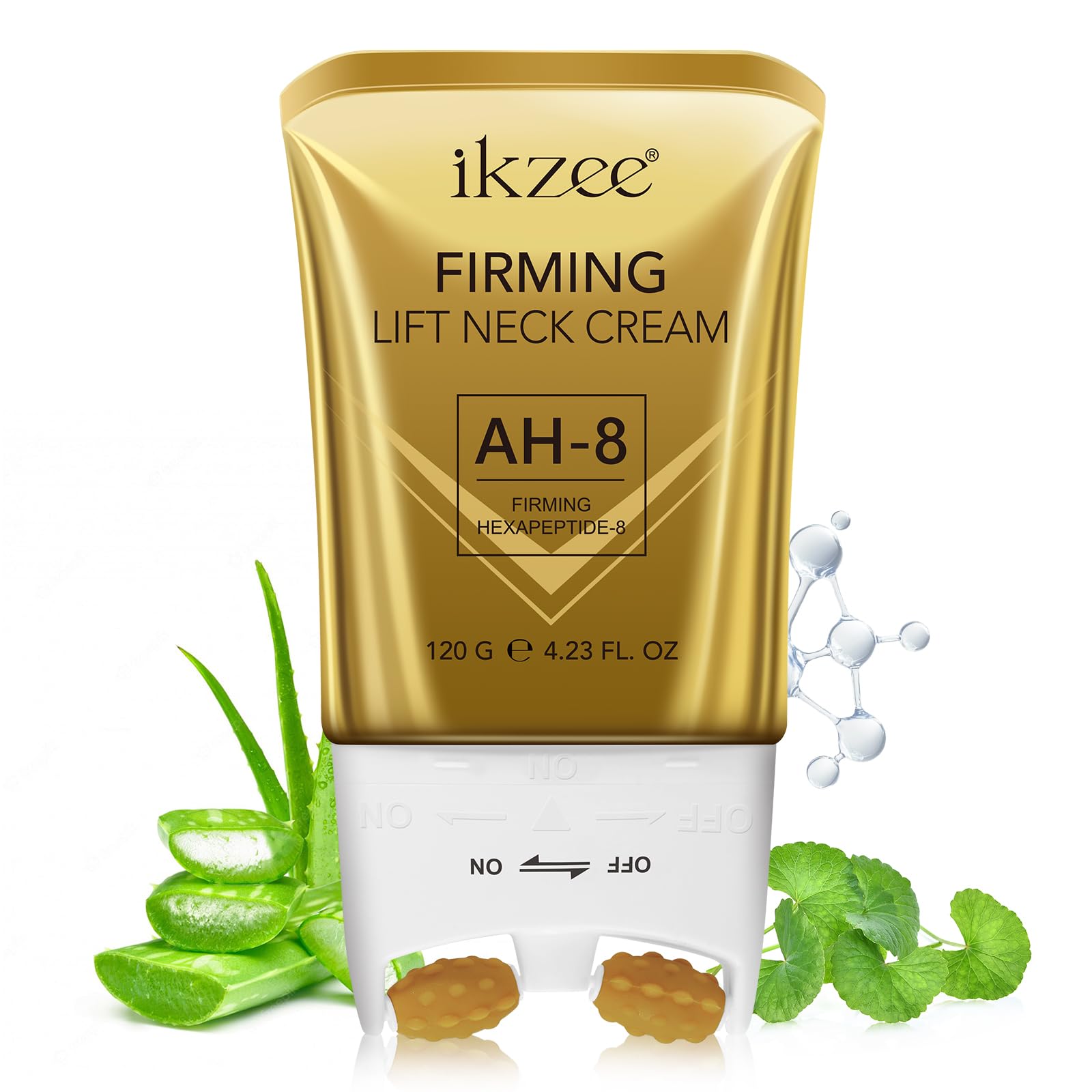AH-8 Firming Neck Cream, Neck Cream with Double Roller for Tightening Sagging Skin, Reduce Wrinkles Fine Lines, Firming and Tighten Sagging Skin, Moisturizing and Nourishing, 120g