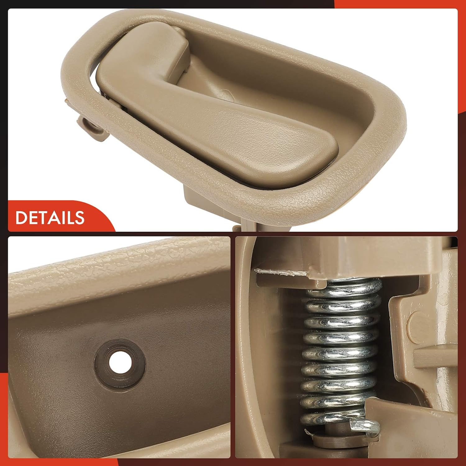 A-Premium Front or Rear Driver Side Interior Door Handle Compatible with Toyota Corolla 1998-2002 & Chevrolet Prizm 1998-2002, Beige, Replace# 6920602050E0