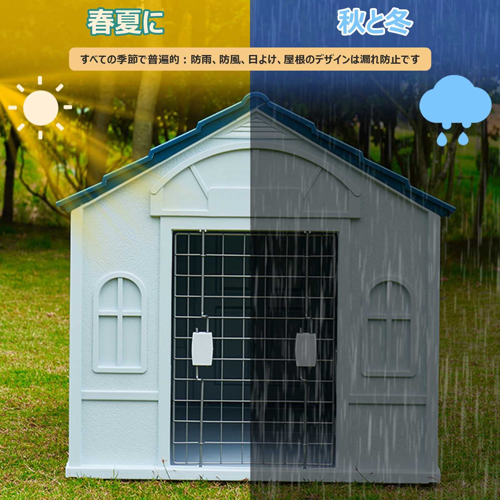 Amazon.co.jp: 犬小屋 屋外用 小型犬 中型犬 大型犬 プラスチック製
