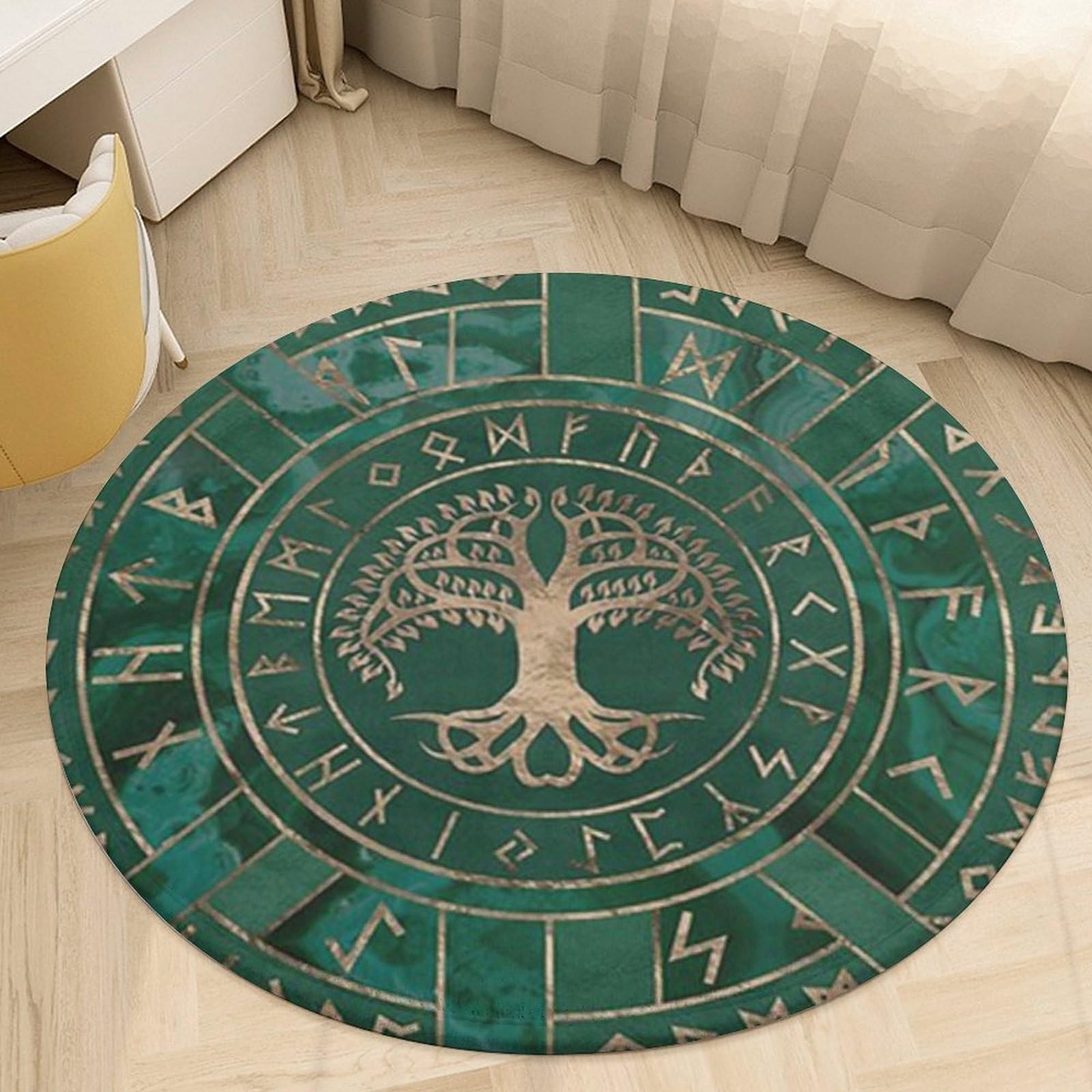 Tapis de décoration viking lavable en flanelle antidérapante pour chaise et salon