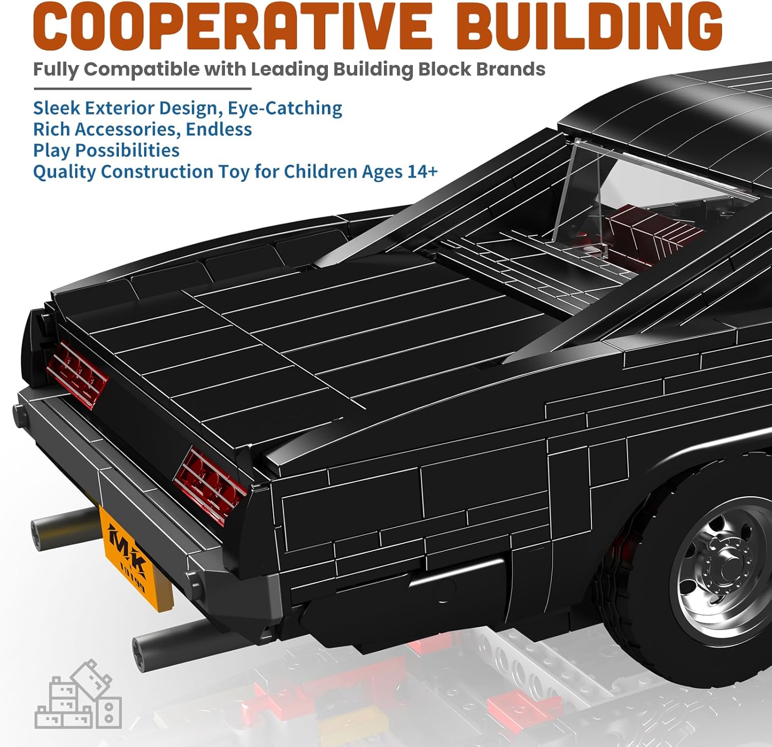 Mould King 10199 MOC Racing Car Model Kits, Vehicle Blocks Set Toys Model Suitable for 14+ Years Old to Build, House Decoration Gifts for Adults