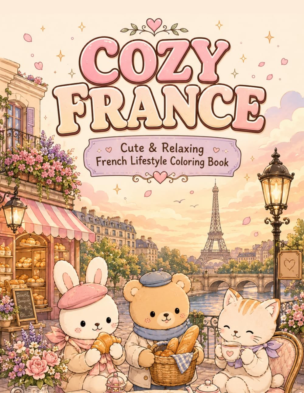 COZY FRANCE: Cute & Relaxing French Lifestyle Coloring Book