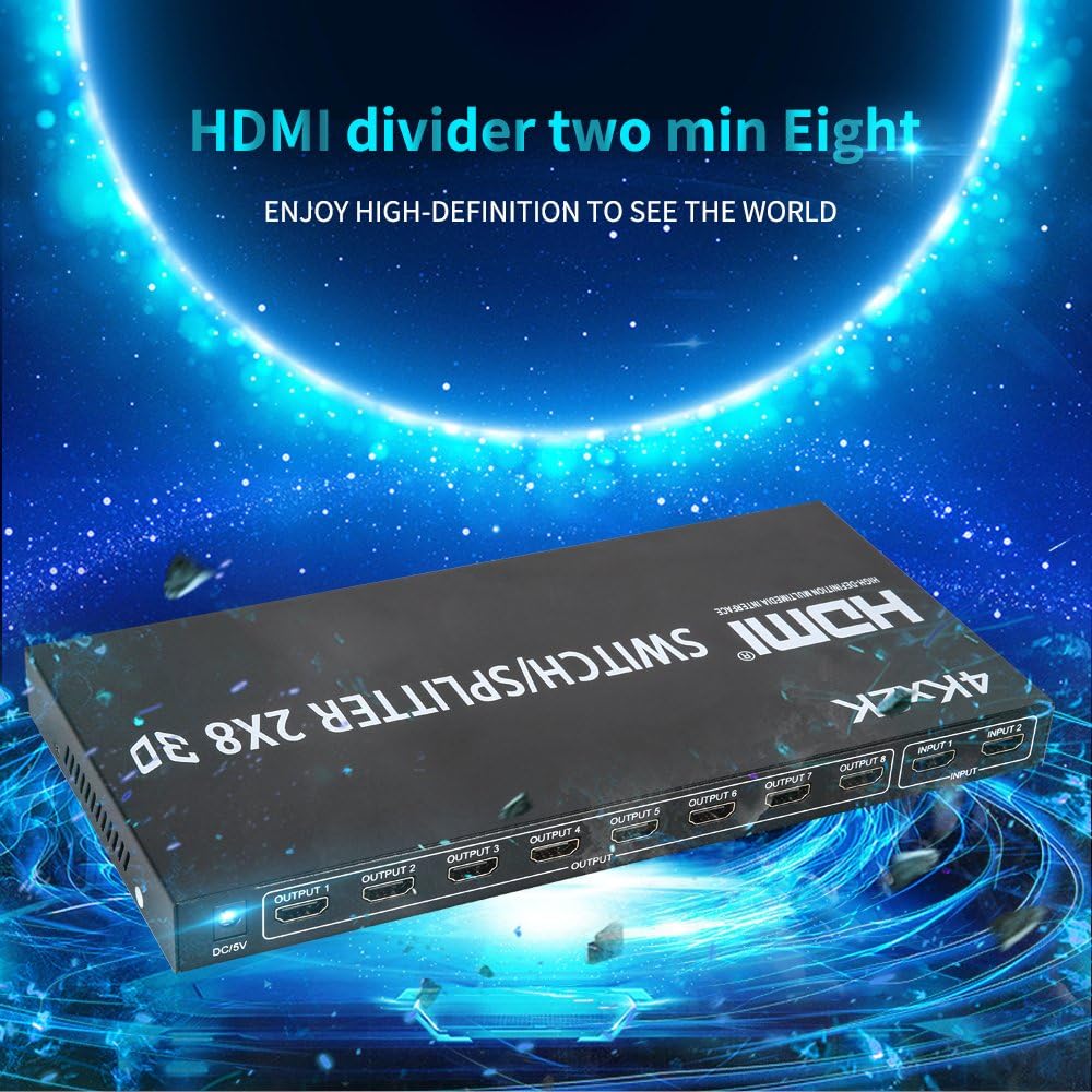 Buy 1 get 1 🔥 Merkmak HDMI Splitter Full HD 4K Video HDMI Switcher 2x8 Split 2 in 8 Out Dual Display for DVD PS3 Xbox With Power Promo Discount Up To 70% Off Merkmak HDMI Splitter Full HD 4K Video HDMI Switcher 2x8 Split 2 in 8 Out Dual Display for DVD PS3 Xbox With Power