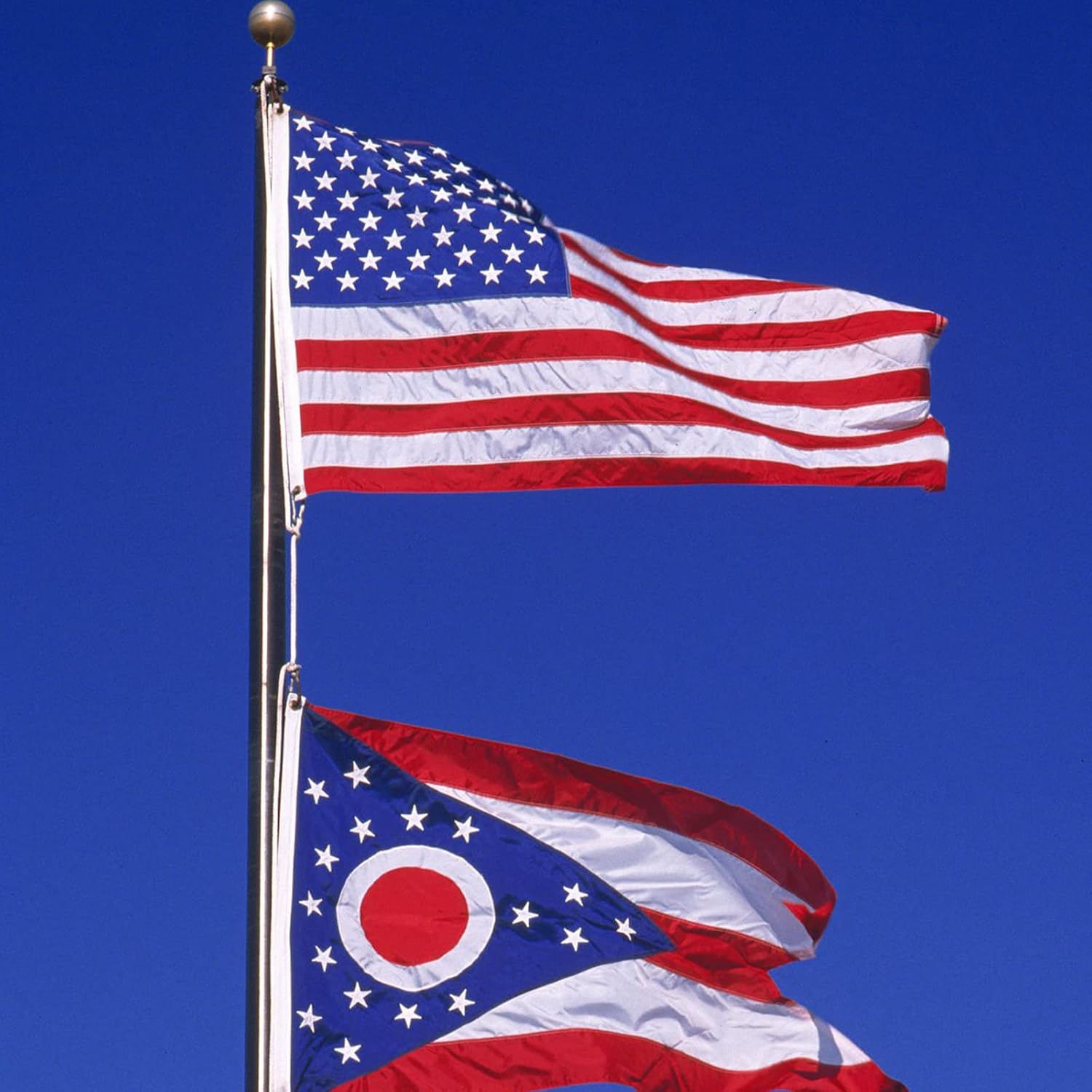 SYII Ohio State Flag 3x5 Feet, Double Sided 3 Ply Ohio Flags with 2 Brass Grommets, Heavy Duty Polyester Vivid Color Outdoor Banner - Image 6