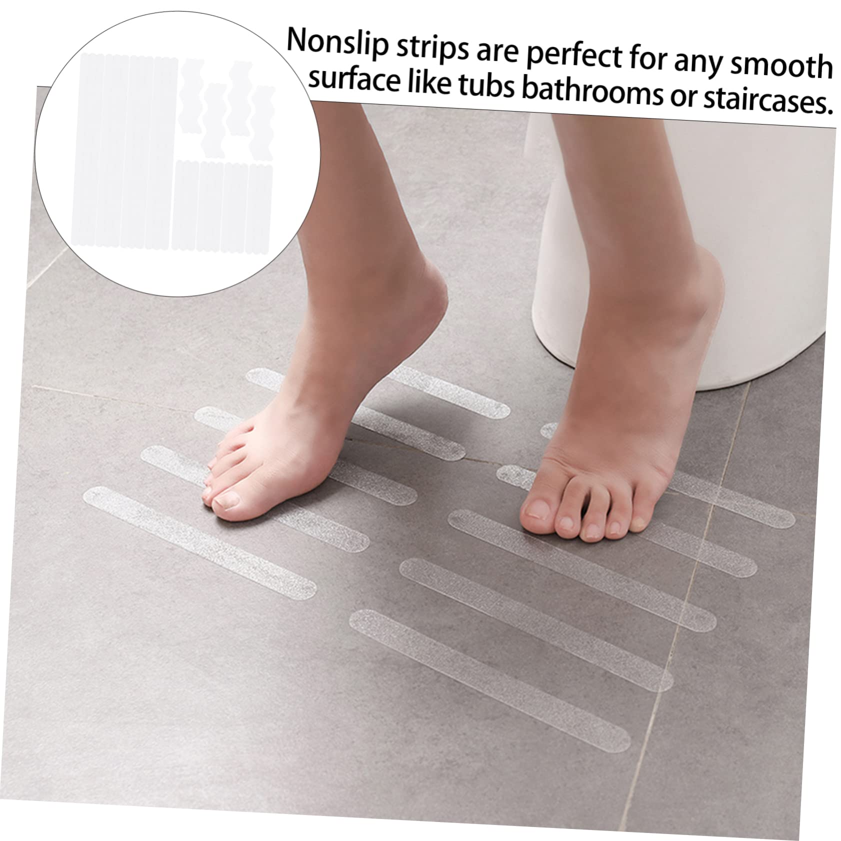 UPKOCH 144pezzi Adesivi Antiscivolo per Bagno Strisce Antiscivolo Peva per Superfici Lisce Completo per Scale e Vasche Due Formati Facili da Applicare e Rimuovere Sicuri e Resistenti