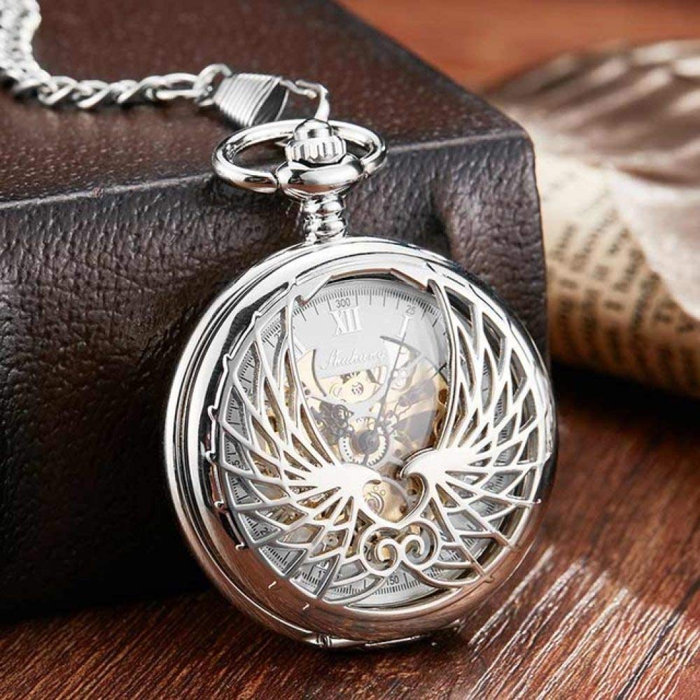 Buy LOOIUEX Pocket watch Vintage Golden Lovebird Design Mechanical ...
