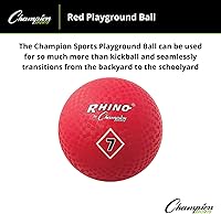Vista 18 de Champion Sports Playground Ball – High-Bounce 2-Ply Construction, Durable Red Ball for Throwing, Catching & Kicking - Multiple Sizes