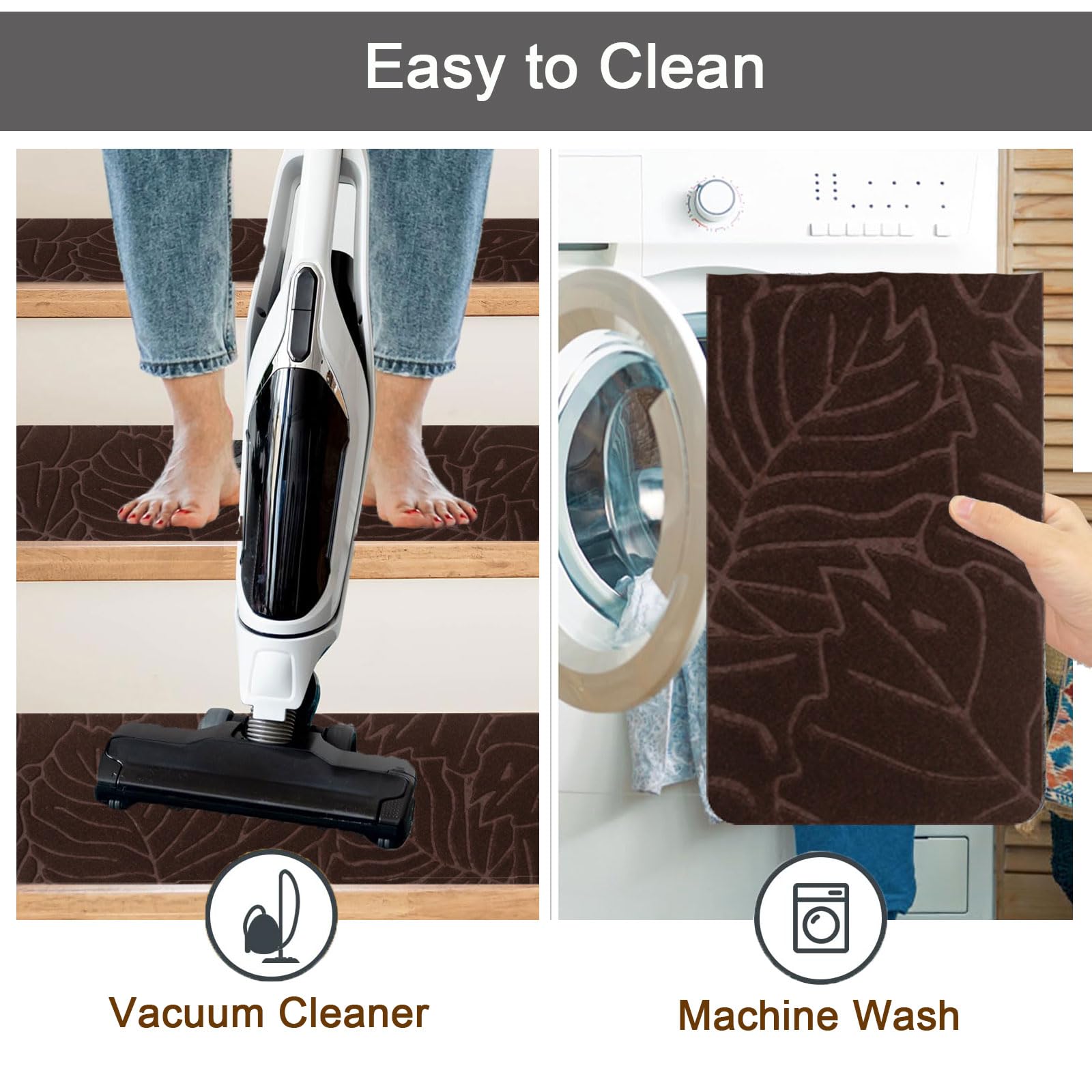 Set Da 15 Tappetini Antiscivolo Per Scale - Sicurezza Extra Per Bambini, Anziani E Animali Domestici 76x20cm - Foto 4