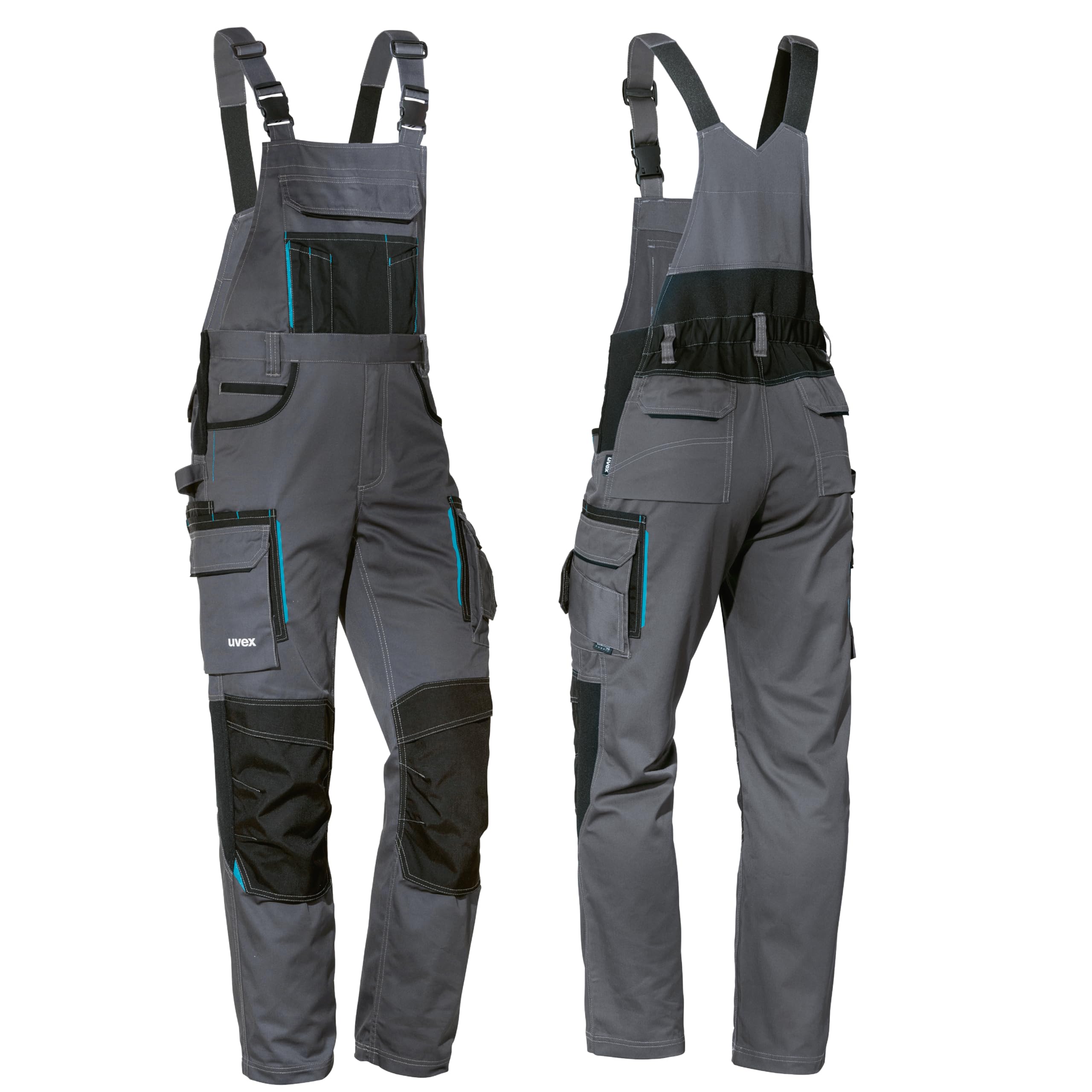 Uvex Tune-up Lange Herren-Arbeitshose - Lange Latzhose mit Knietaschen - Premium Latzhosen