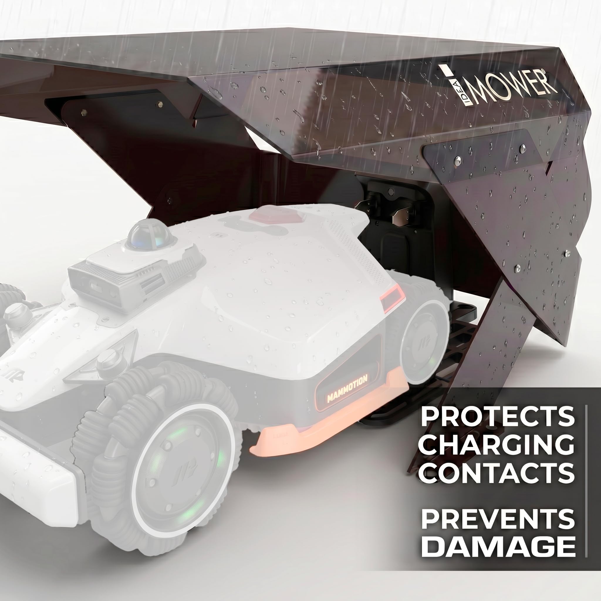 Garaż do robota koszącego Mobius kompatybilny z Mammotion Luba 3 AWD 1500 3000 5000 10000 10000, przezroczysta pokrywa z poliwęglanu UV, kompozytowego aluminium i stali nierdzewnej