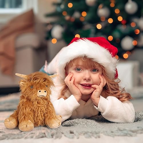 Miniatura 8 de Animales de peluche de vaca de las Tierras Altas que se pueden calentar y enfriar, almohadilla térmica para microondas, calma y relaja, aroma a
