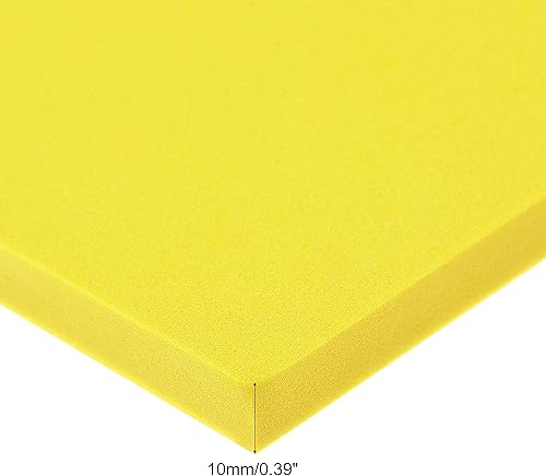 Miniatura 3 de uxcell Hojas de espuma EVA amarillas de 10 x 10 pulgadas, 0.394 in de grosor para manualidades y proyectos de bricolaje, 4 unidades